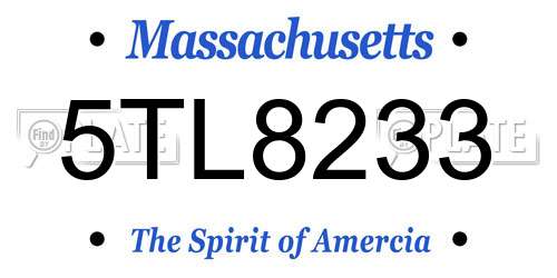 5TL8233 Massachusetts License Plate