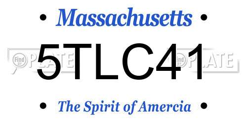 5TLC41 Massachusetts License Plate