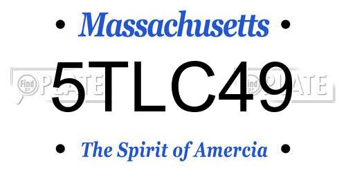 5TLC49 Massachusetts License Plate