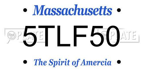 5TLF50 Massachusetts License Plate