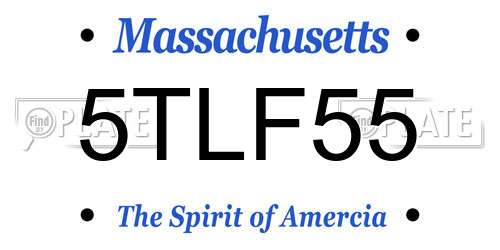 5TLF55 Massachusetts License Plate