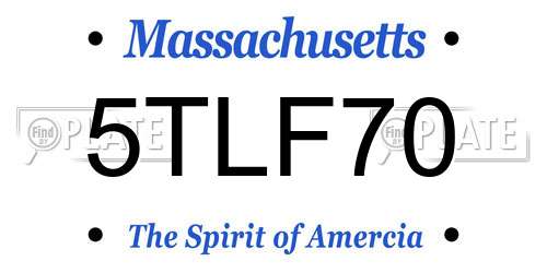 5TLF70 Massachusetts License Plate