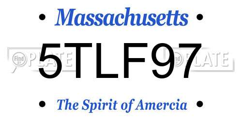 5TLF97 Massachusetts License Plate