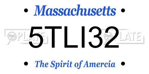 5TLI32 Massachusetts License Plate