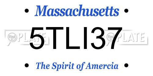 5TLI37 Massachusetts License Plate