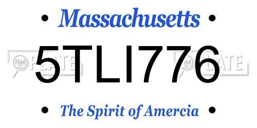 5TLI776 Massachusetts License Plate