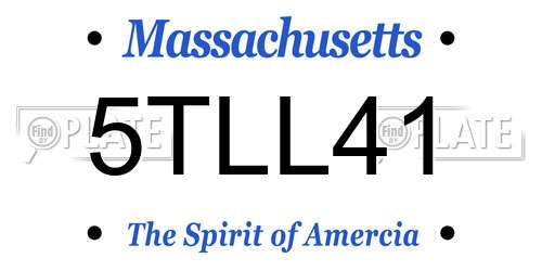 5TLL41 Massachusetts License Plate
