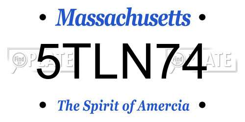 5TLN74 Massachusetts License Plate
