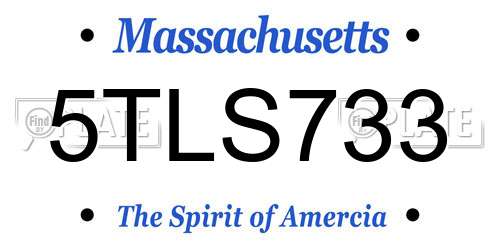 5TLS733 Massachusetts License Plate