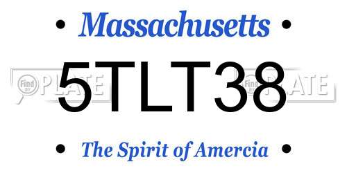 5TLT38 Massachusetts License Plate