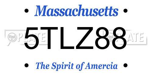 5TLZ88 Massachusetts License Plate