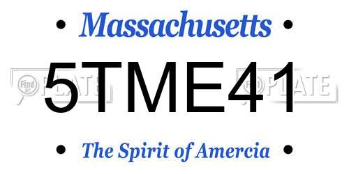 5TME41 Massachusetts License Plate