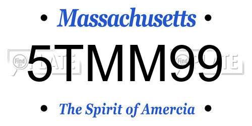 5TMM99 Massachusetts License Plate
