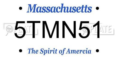 5TMN51 Massachusetts License Plate