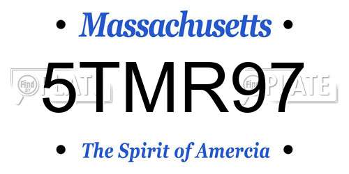 5TMR97 Massachusetts License Plate