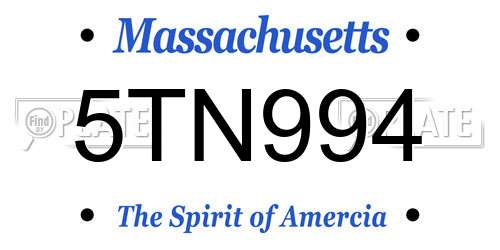 5TN994 Massachusetts License Plate