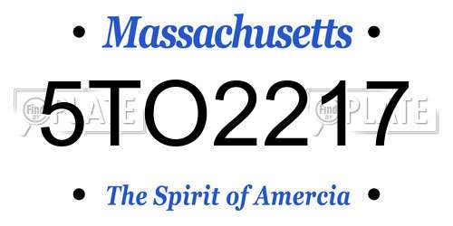 5TO2217 Massachusetts License Plate
