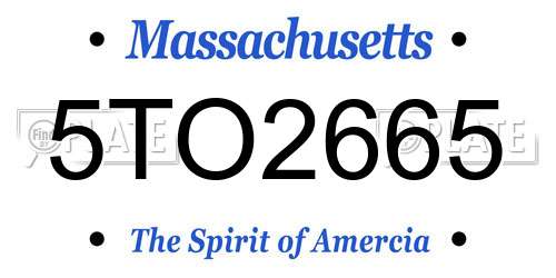 5TO2665 Massachusetts License Plate