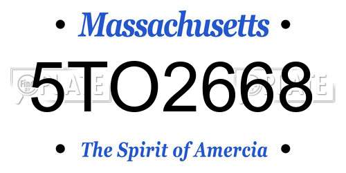 5TO2668 Massachusetts License Plate