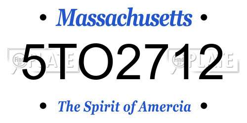 5TO2712 Massachusetts License Plate