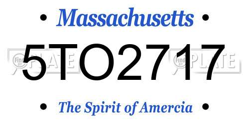 5TO2717 Massachusetts License Plate