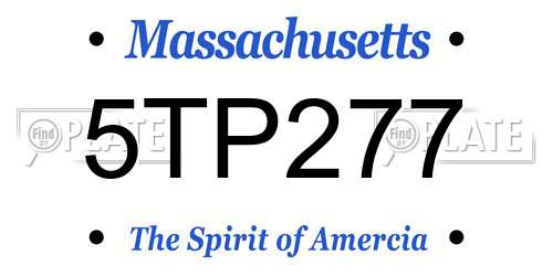 5TP277 Massachusetts License Plate