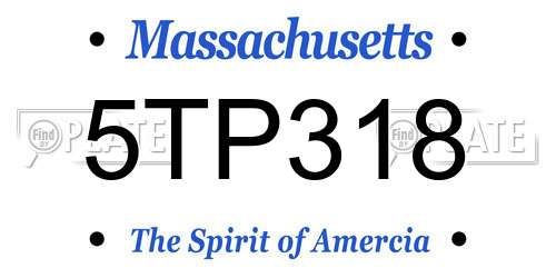 5TP318 Massachusetts License Plate