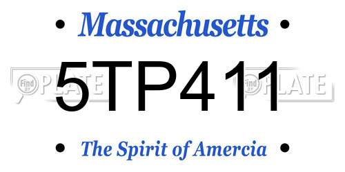 5TP411 Massachusetts License Plate