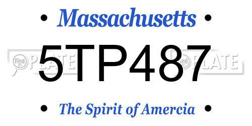 5TP487 Massachusetts License Plate