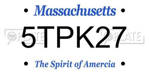 5TPK27 Massachusetts License Plate