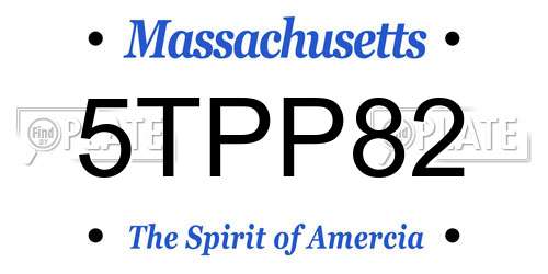 5TPP82 Massachusetts License Plate