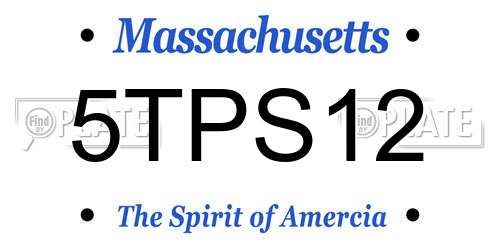 5TPS12 Massachusetts License Plate