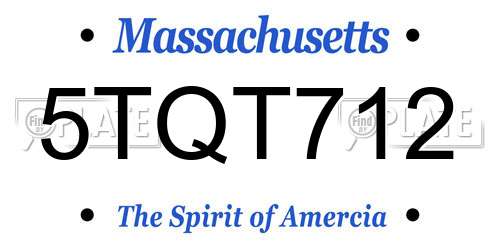 5TQT712 Massachusetts License Plate