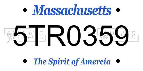 5TR0359 Massachusetts License Plate