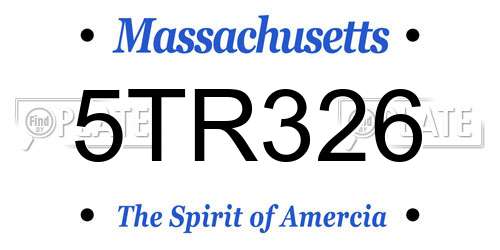 5TR326 Massachusetts License Plate