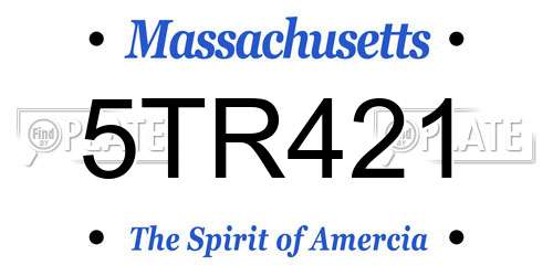 5TR421 Massachusetts License Plate