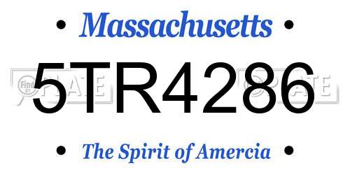 5TR4286 Massachusetts License Plate