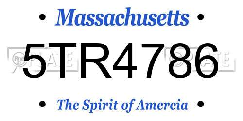 5TR4786 Massachusetts License Plate