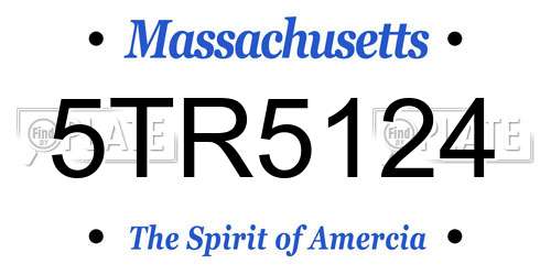 5TR5124 Massachusetts License Plate