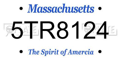 5TR8124 Massachusetts License Plate