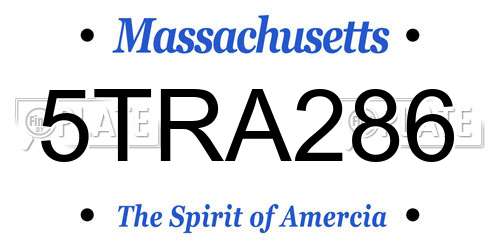 5TRA286 Massachusetts License Plate