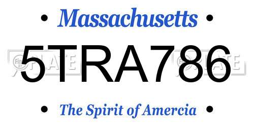 5TRA786 Massachusetts License Plate
