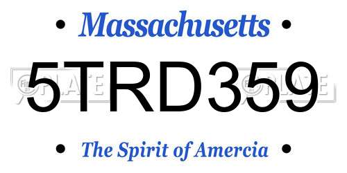 5TRD359 Massachusetts License Plate