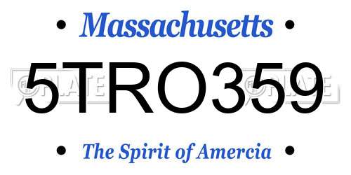 5TRO359 Massachusetts License Plate