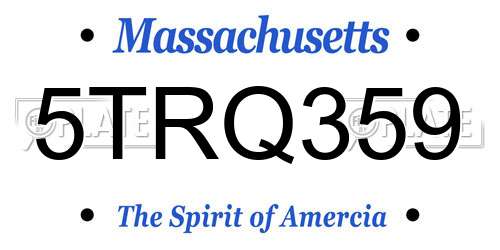 5TRQ359 Massachusetts License Plate