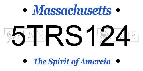 5TRS124 Massachusetts License Plate