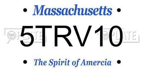 5TRV10 Massachusetts License Plate