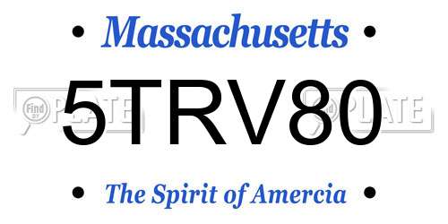 5TRV80 Massachusetts License Plate
