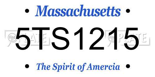 5TS1215 Massachusetts License Plate