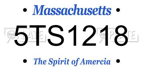 5TS1218 Massachusetts License Plate